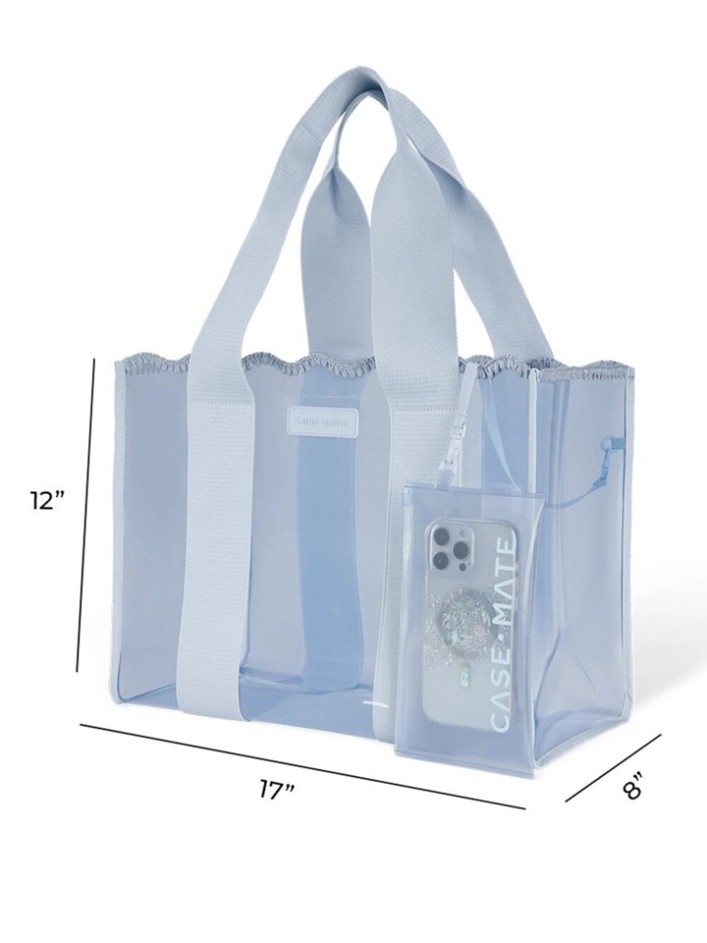 Case-Mate Jelly Tote Carolina Blue Clear Beach Pool Cruise Travel Carryall NWT - Picture 5 of 9